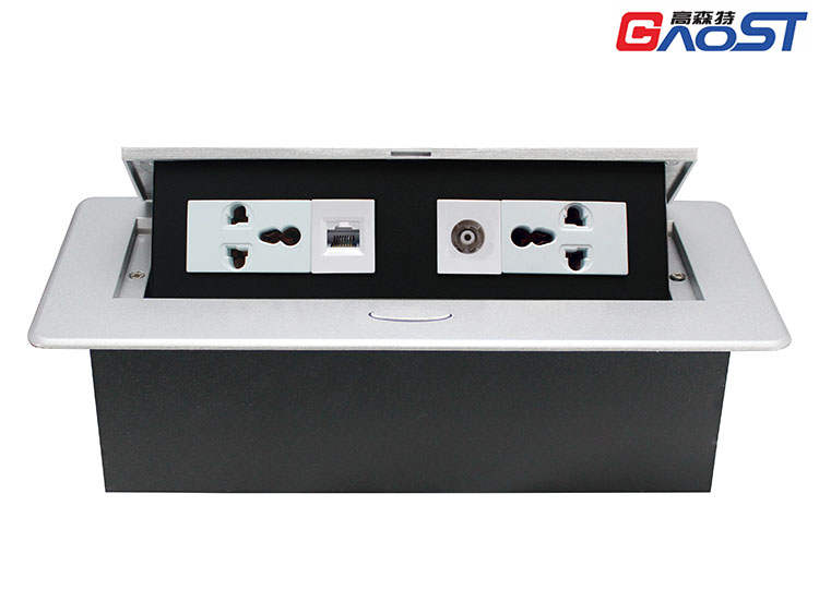 GS201按弹式银色桌面插座