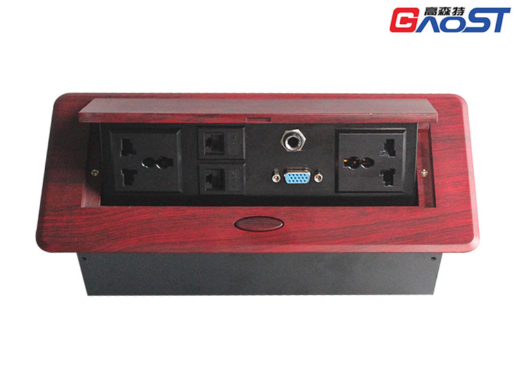 GS601按弹式胡桃木桌面插座