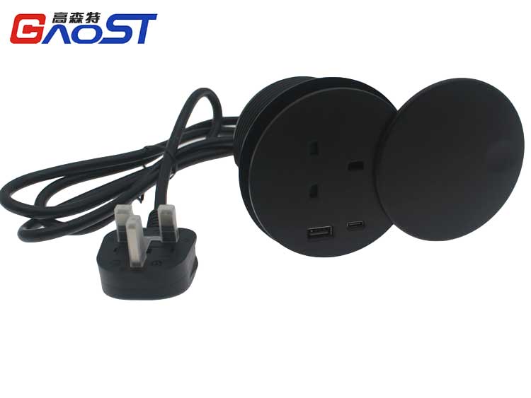 圆形插座英插 GS811+USB充电+Type C充电