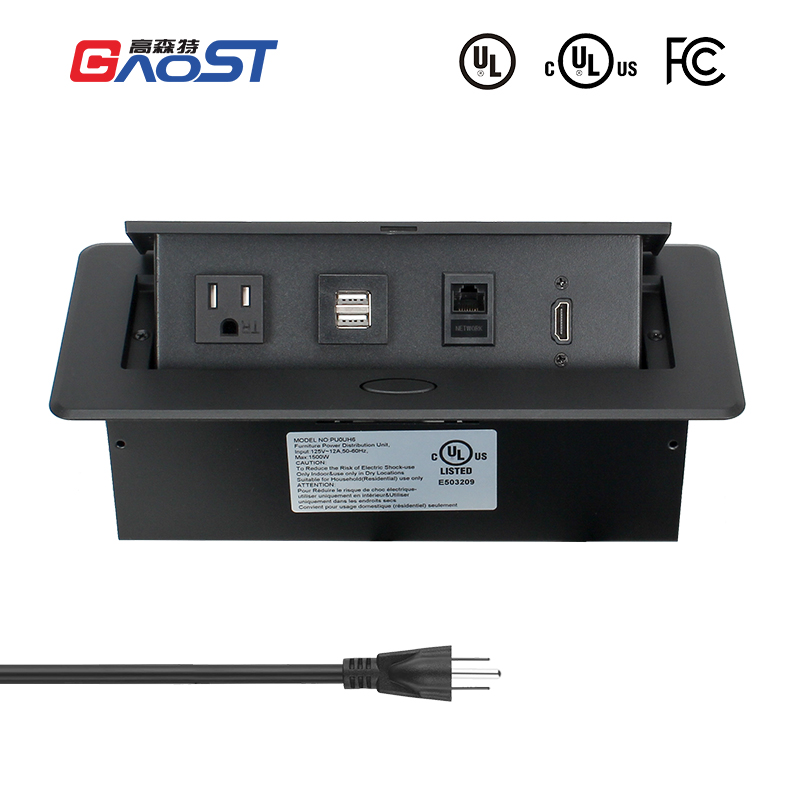 GS201美标1，双USB，网，HDMI，黑色