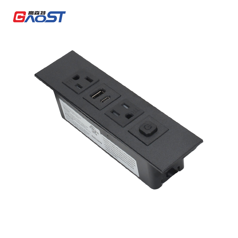 GS233美标2，A+C，开关，黑色，嵌入式插座