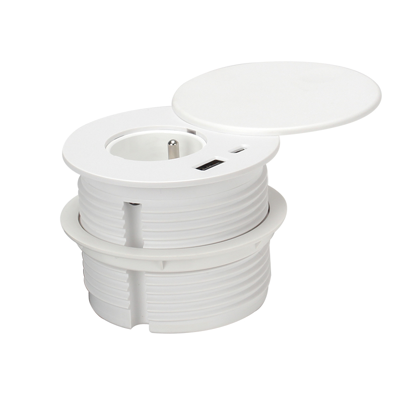 GS801法标，1A1C，白色-圆形插座